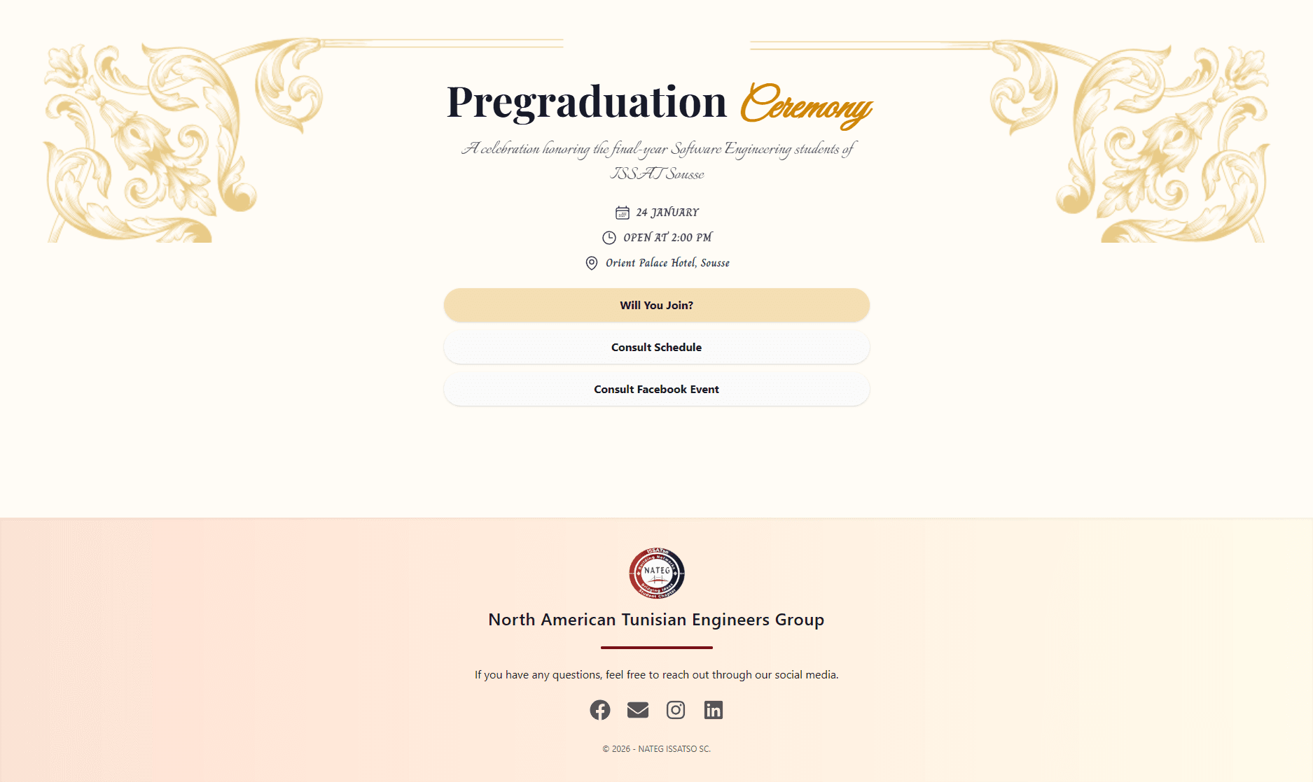 Screenshot of Ceremony Registration System